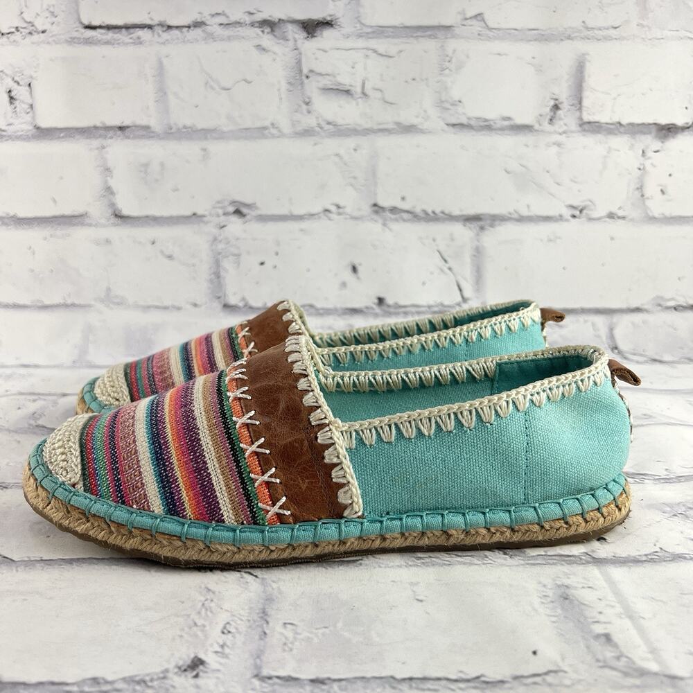 The Sak Ella Flat Women’s 7 Embroidered Crochet Espadrilles Slip On Boho Shoe